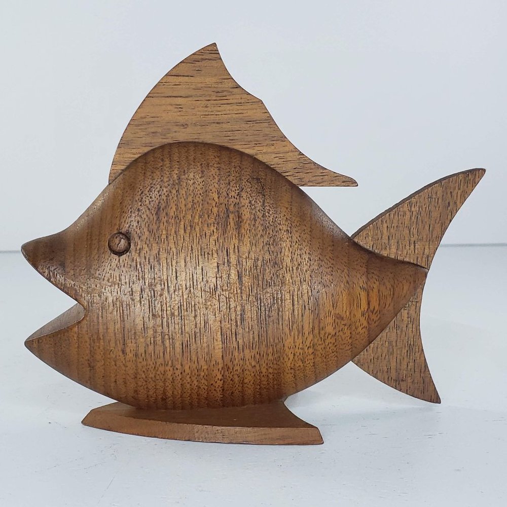 Oberlander Handarbeit Wood Carved Fish Switzerland